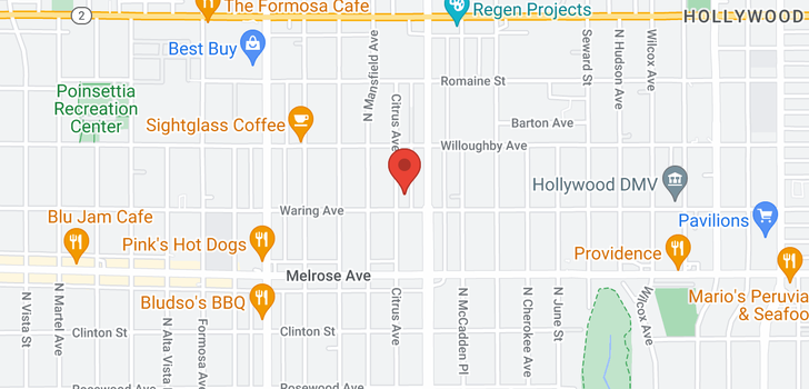 map of 810 Citrus Hollywood, CA 90038